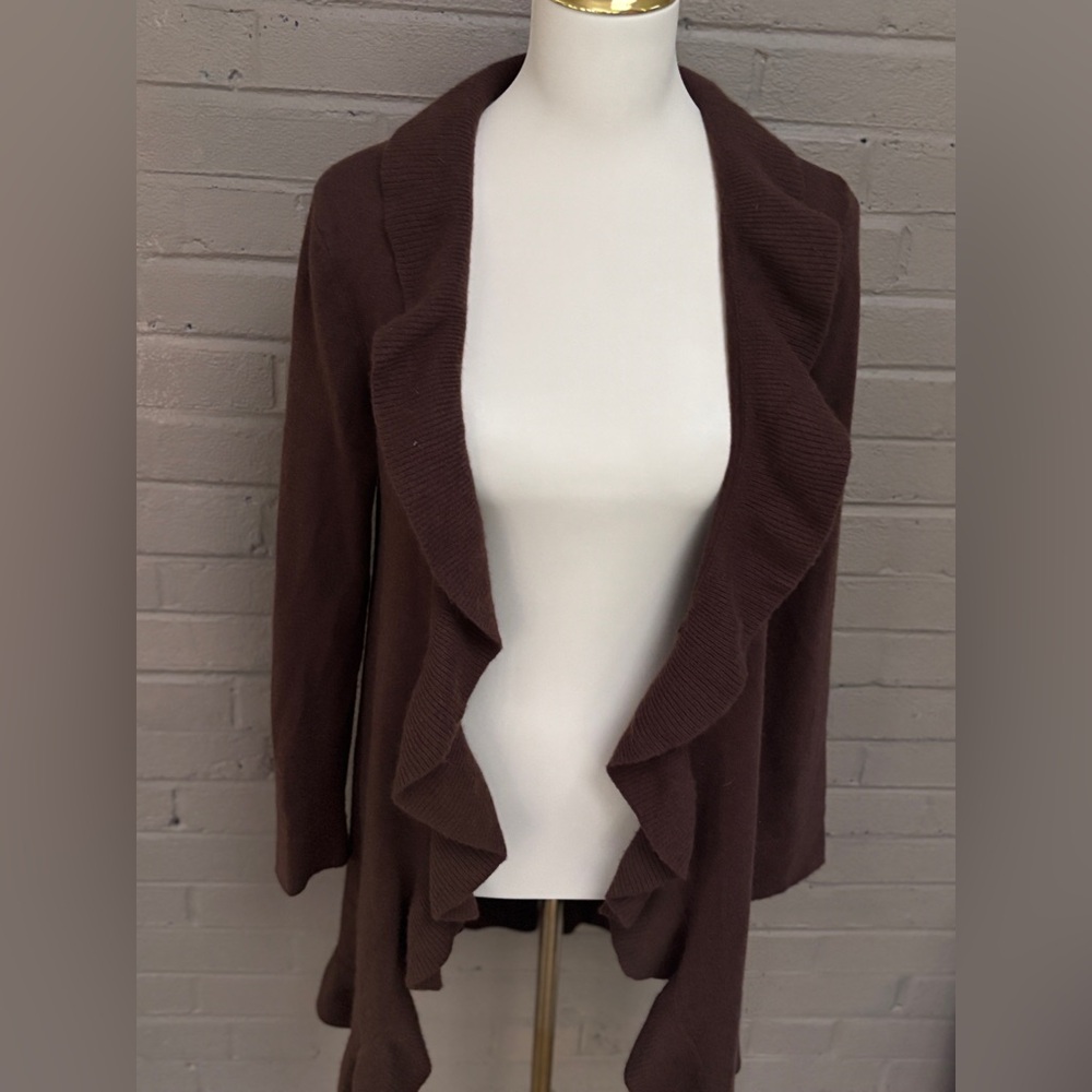 Lilly Pulitzer Cashmere Brown Ruffled Sweater - Picture 8 of 11